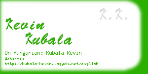 kevin kubala business card